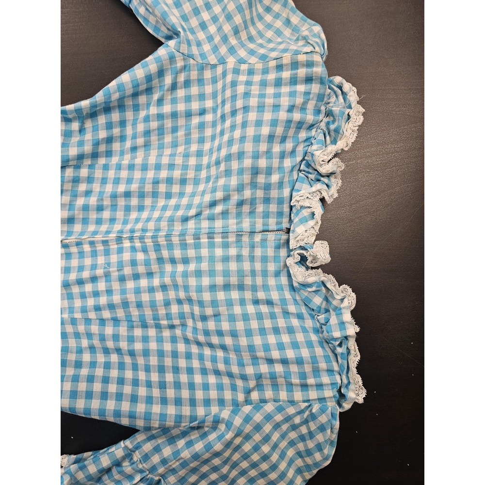 Vintage Cottagecore Gingham Blue Dress 60s / 70s Dorotyh Wizard of‎ Oz Style - Picture 8 of 13